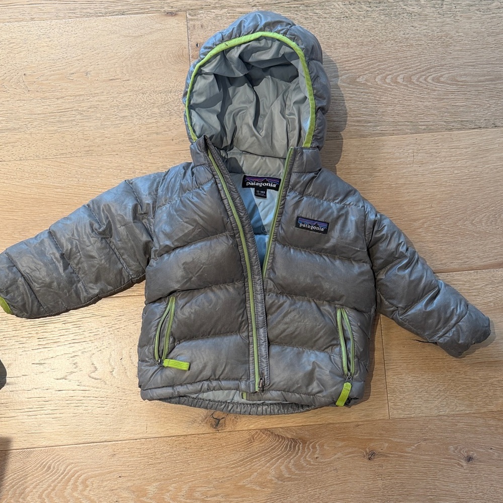 Patagonia Kids' Gray Jacket with Lime Details